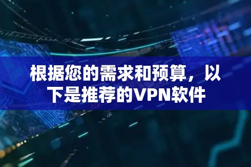 根据您的需求和预算，以下是推荐的VPN软件
