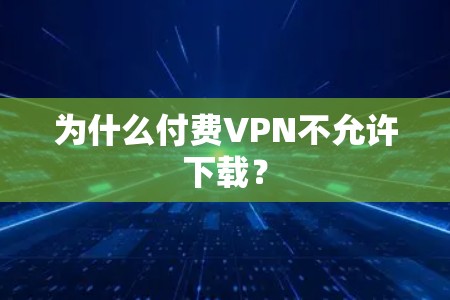 为什么付费VPN不允许下载？