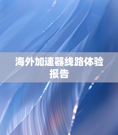 海外加速器线路体验报告